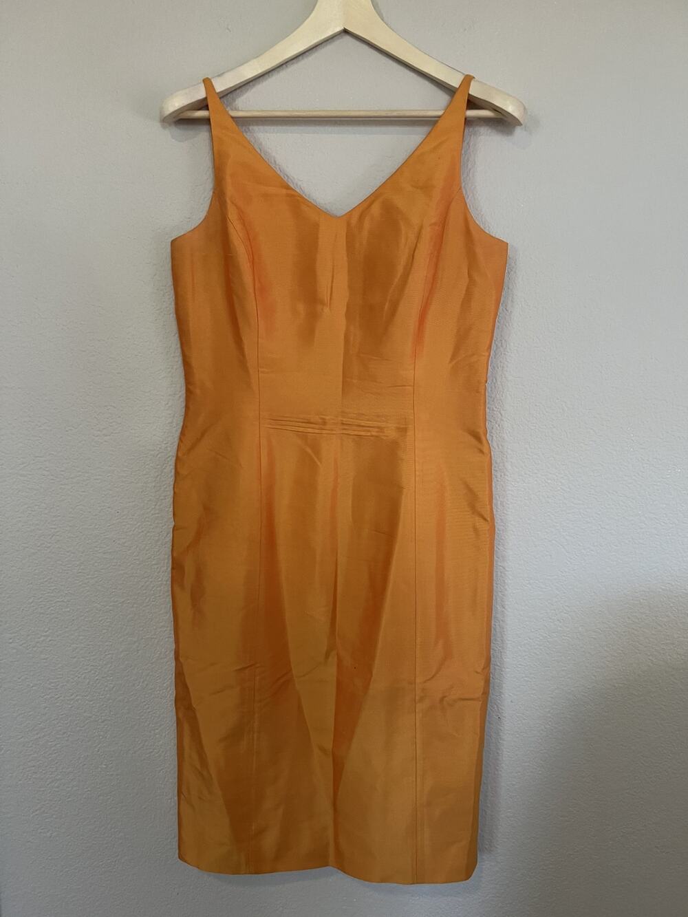 Vintage Y2K Ann Taylor Dress Silk Orange Size 10